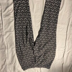Stylish Black and White Patterned Women's Pants